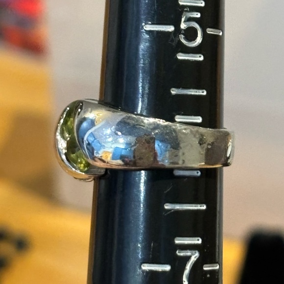 Vintage sterling silver with Peridot, garnet, citrine cocktail ring 7.9gtw sz 6 - Picture 4 of 5